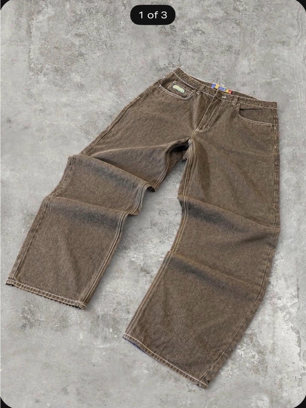 Empyre Brown Relaxed-Fit Wide Leg Jeans